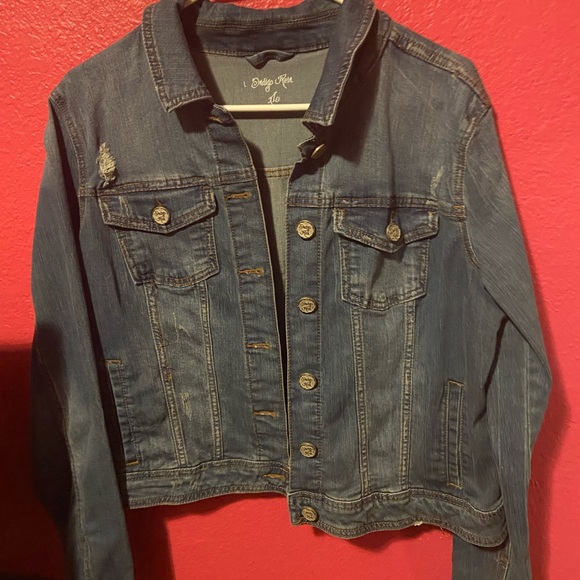 Womans Xl Distressed Jean Jacket 